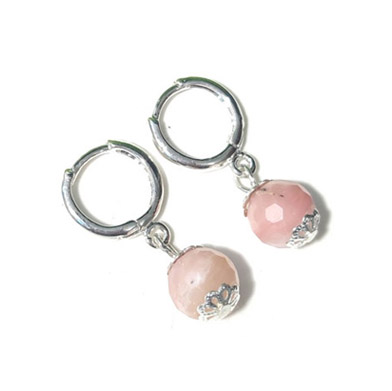 Серьги из розового опала