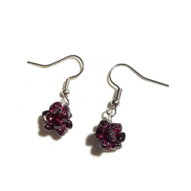 Серьги из граната